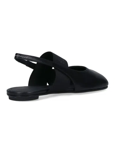 Mm6 Maison Margiela Black Anatomic Numeric Slingback Sandals In Black