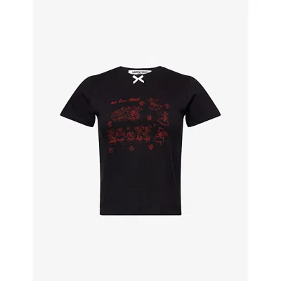 Lauren Perrin Womens Harry Lambert For  X Disney More Rough Mice Cotton-jersey T-shirt In Black