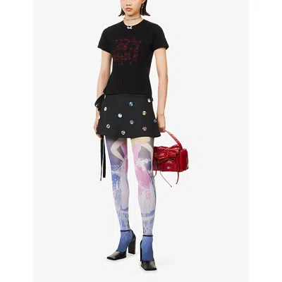 Lauren Perrin Womens Harry Lambert For  X Disney More Rough Mice Cotton-jersey T-shirt In Black