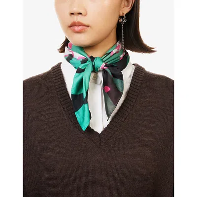 The Skateroom Harry Lambert For Max Allen X Disney Alice In Wonderland Silk Scarf In Multi