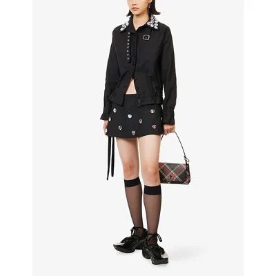 Lauren Perrin Womens Harry Lambert For  X Disney Jumi Woven Mini Skirt In Black