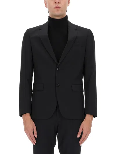 Hugo Boss Boss Black Wool-blend Jacket In Black