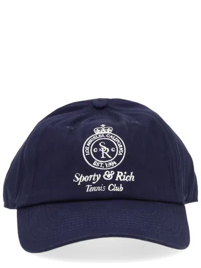 Sporty And Rich "crown Tennis" Baseball Cap In Blue
