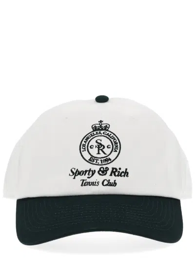 Sporty And Rich "crown Tennis" Baseball Cap In White