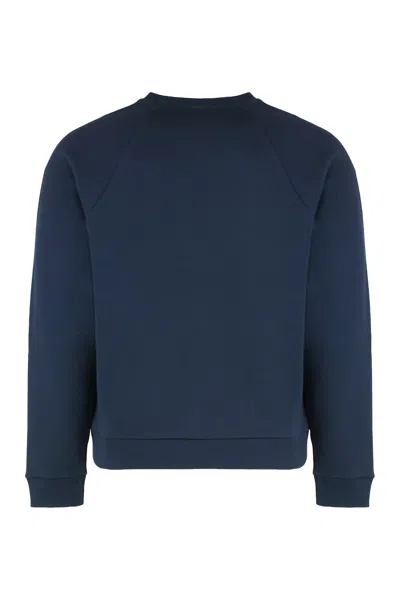 Celine Regular Sweatshirt In Brushed Cotton Fabric In Blue