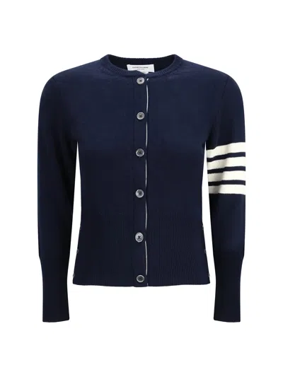 Thom Browne Virgin Wool Cardigan In Blue