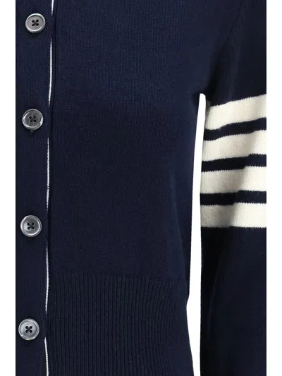 Thom Browne Virgin Wool Cardigan In Blue