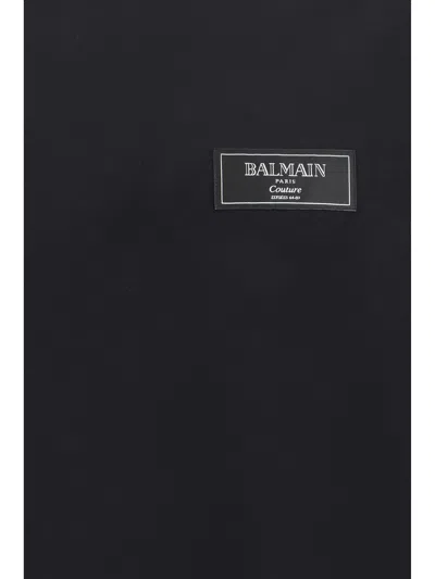 Balmain Men Logo T-shirt In Black