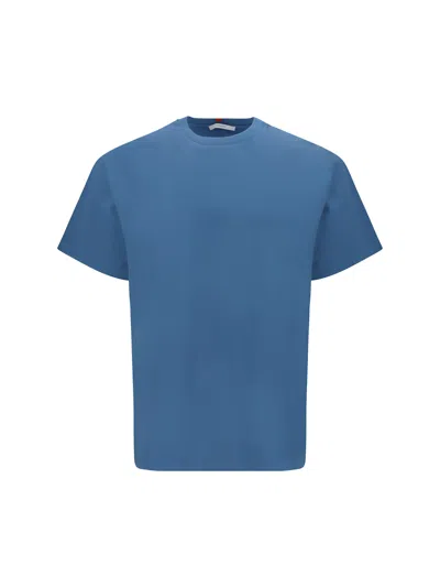 Givenchy Men Cotton T-shirt With Logo Patch In Blue