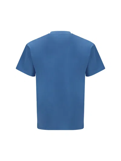 Givenchy Men Cotton T-shirt With Logo Patch In Blue