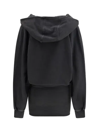 Attico Short Dress With Hood In Black