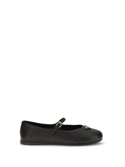 Prada Nappa Leather Ballerinas In Multi