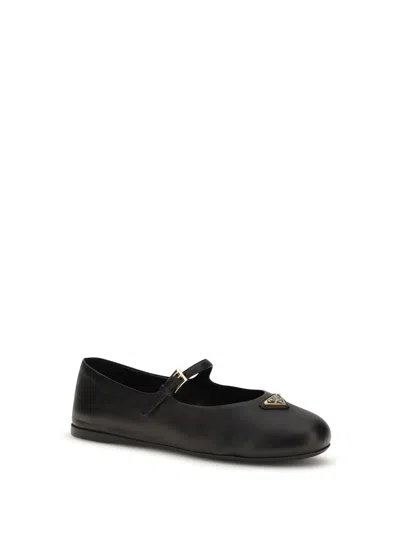 Prada Nappa Leather Ballerinas In Multi