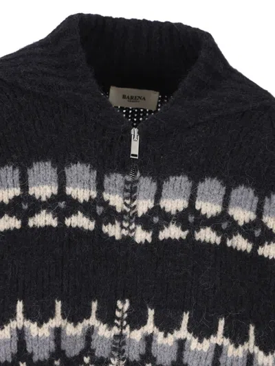 Barena Venezia Barena Jacquard Zip-up Cardigan In Black