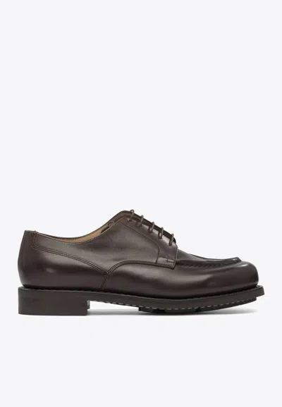 Paraboot Chambord Leather Brogue Shoes In Brown