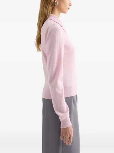 Jil Sander Wool Polo Sweater In Pink