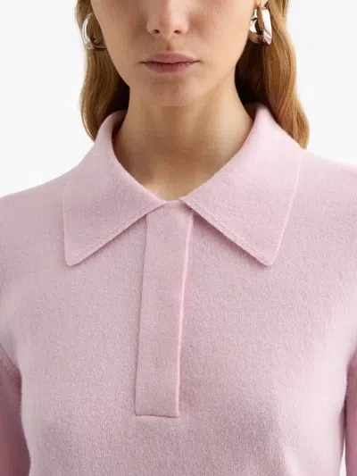Jil Sander Wool Polo Sweater In Pink