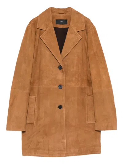 Arma Joni Suede Coat In Brown