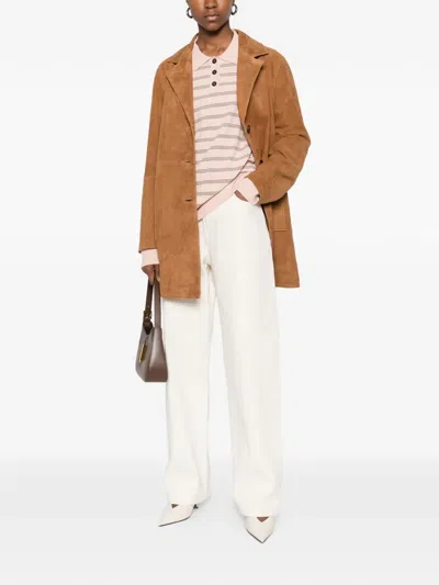 Arma Joni Suede Coat In Brown