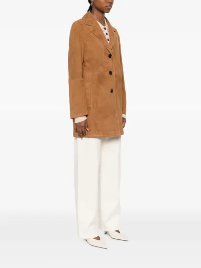 Arma Joni Suede Coat In Brown