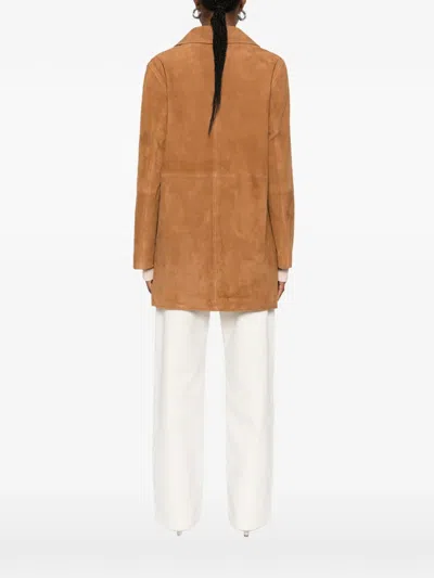 Arma Joni Suede Coat In Brown