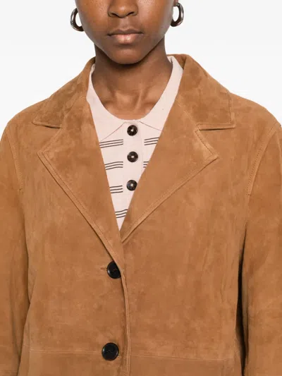 Arma Joni Suede Coat In Brown