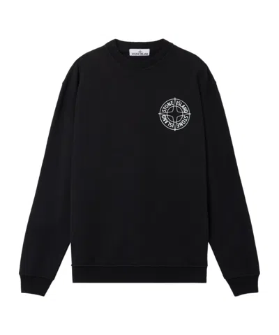 Stone Island Oversized-fit Crewneck Sweatshirt With Outline Compass Print In Multi