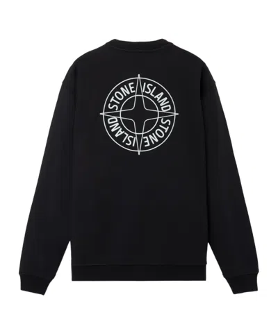 Stone Island Oversized-fit Crewneck Sweatshirt With Outline Compass Print In Multi