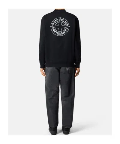 Stone Island Oversized-fit Crewneck Sweatshirt With Outline Compass Print In Multi