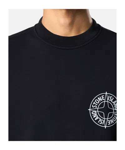 Stone Island Oversized-fit Crewneck Sweatshirt With Outline Compass Print In Multi