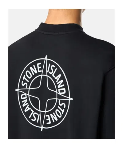 Stone Island Oversized-fit Crewneck Sweatshirt With Outline Compass Print In Multi