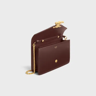 Celine Wallet On Chain Margo In Shiny Calfskin In Brown