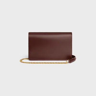 Celine Wallet On Chain Margo In Shiny Calfskin In Brown