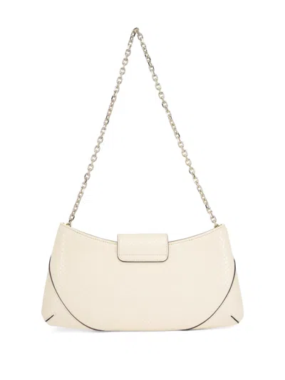 Jimmy Choo Snakeskin-effect Embossed Chain Shoulder Bag In White