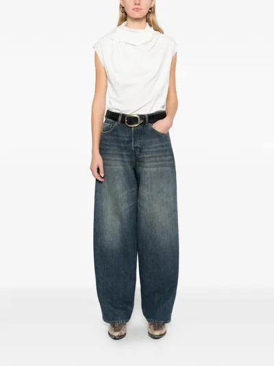 Haikure Bethany Front-button Wide-leg Jeans In Blue