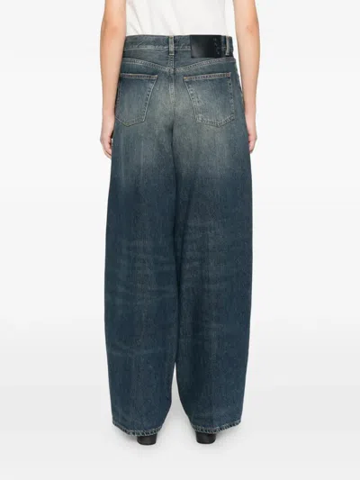 Haikure Bethany Front-button Wide-leg Jeans In Blue