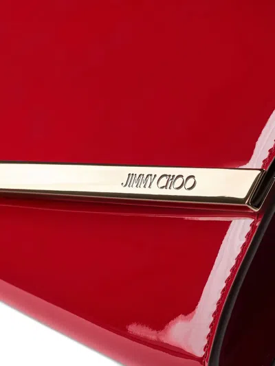 Jimmy Choo Emmie Logo-debossed Clutch Bag In Red