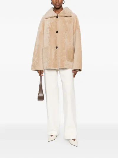 Arma Isabella Reversible Shearling Coat In Neutral