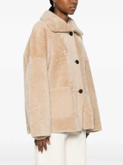Arma Isabella Reversible Shearling Coat In Neutral