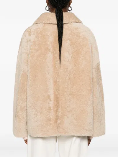 Arma Isabella Reversible Shearling Coat In Neutral