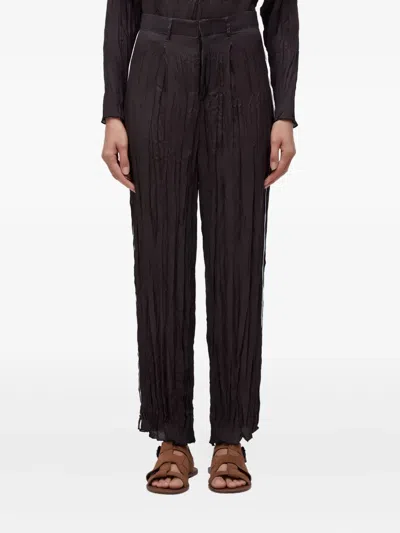 Osklen Pleated Wrinkled Trousers In Black