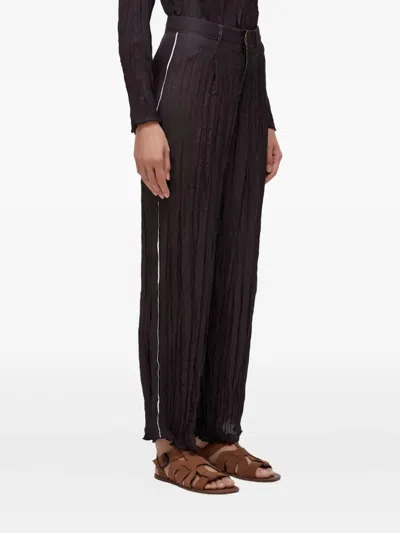 Osklen Pleated Wrinkled Trousers In Black