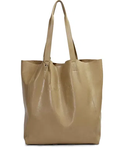 Osklen Large Leather Tote Bag In Gray