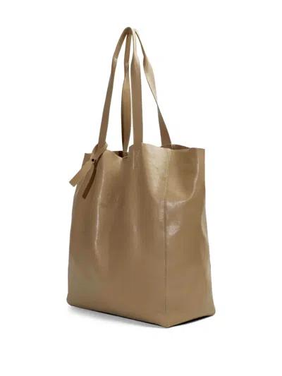 Osklen Large Leather Tote Bag In Gray