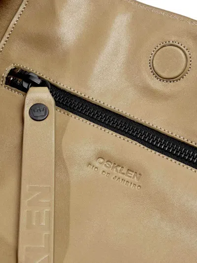 Osklen Large Leather Tote Bag In Gray