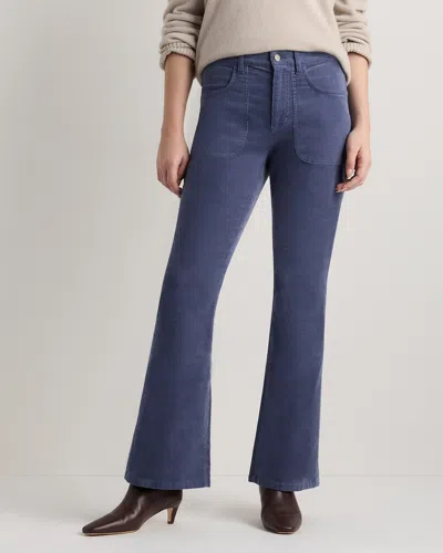 Quince Women's Organic Stretch Corduroy Flare Pants In Blue