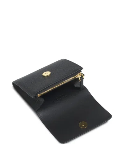 Marni Snap-button Leather Wallet In Black