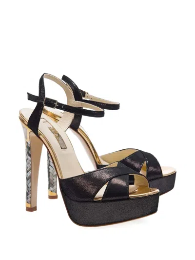 Freya Rose Cleopatra Embellished-heel Sandals In Black