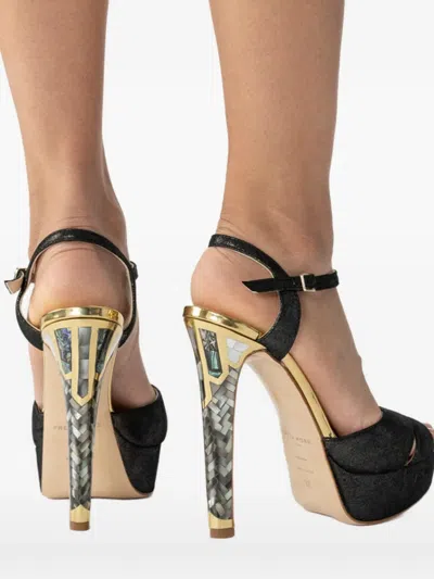 Freya Rose Cleopatra Embellished-heel Sandals In Black