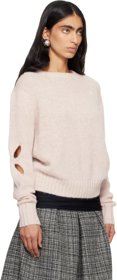 Stefan Cooke Pink Slashed Shaggy Sweater In Pink